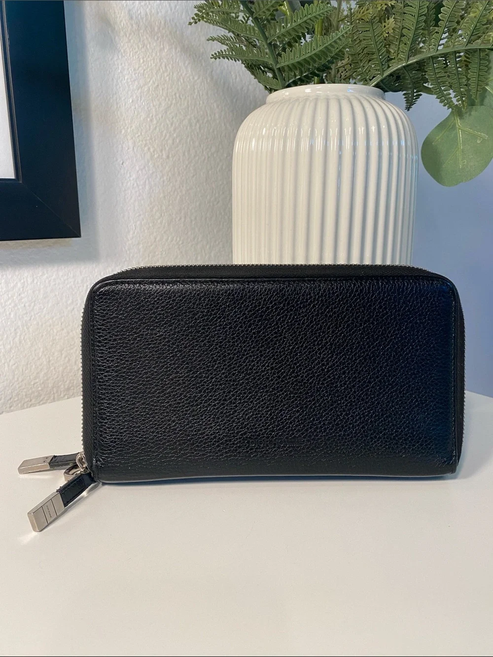 DIOR HOMME Grained Leather Double Zip Travel Organizer